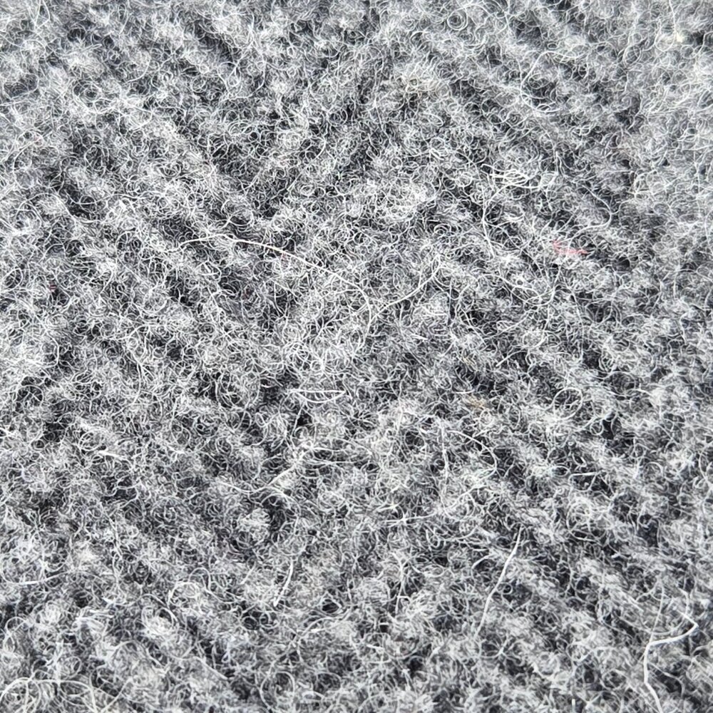 Gilded Age 100% Merino Wool Herringbone Grey Black Fringe Scarf - Picture 6 of 7
